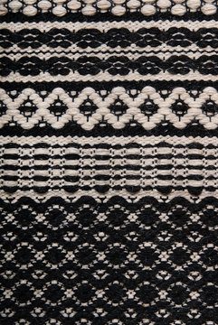 Black and white knitting wool texture background.