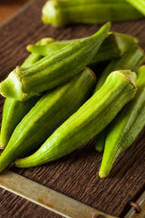 Fresh Green Organic Okra