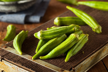 Fresh Green Organic Okra
