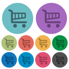Color shopping cart flat icons