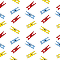 Clothes pin seamless pattern.