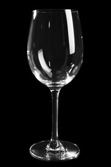Empty glass on black background