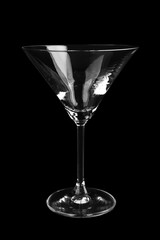 Empty glass on black background