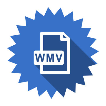 wmv file blue flat icon