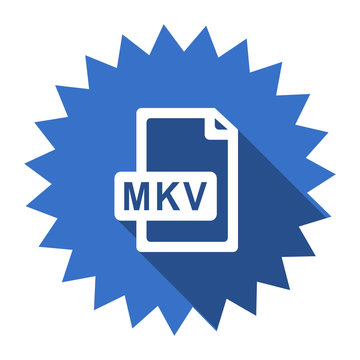 mkv file blue flat icon