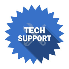 technical support blue flat icon