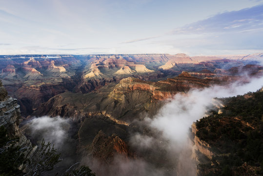 Fog and Sunset at Grand Canyon National Park