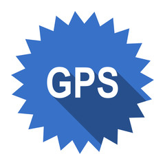 gps blue flat icon