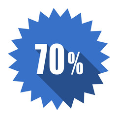 70 percent blue flat icon