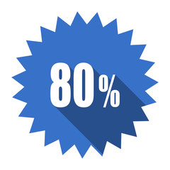 80 percent blue flat icon