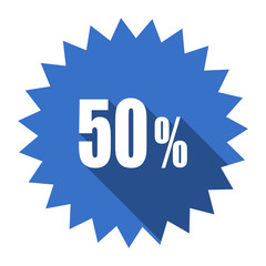 50 percent blue flat icon