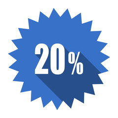 20 percent blue flat icon