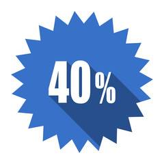40 percent blue flat icon