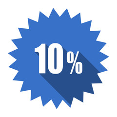 10 percent blue flat icon