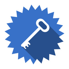 key blue flat icon