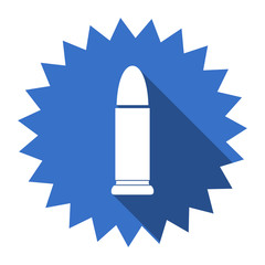 Fototapeta premium ammunition blue flat icon