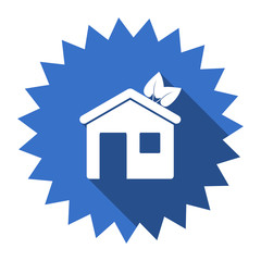 house blue flat icon