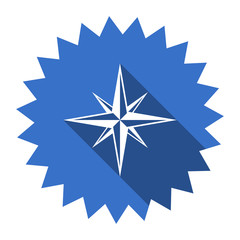 compass blue flat icon