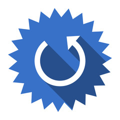 rotate blue flat icon