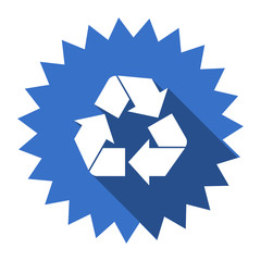 recycle blue flat icon