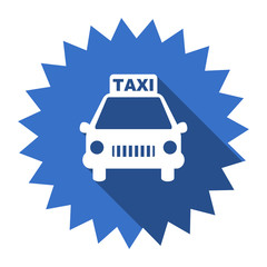 taxi blue flat icon