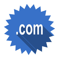 com blue flat icon
