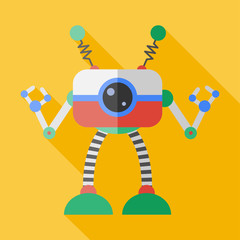 Vector flat color robot toy