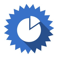 chart blue flat icon