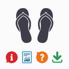 Flip-flops sign icon. Beach shoes.