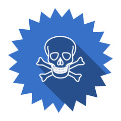 skull blue flat icon