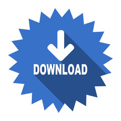 download blue flat icon