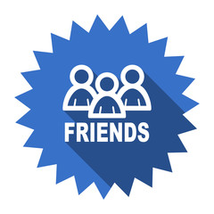 friends blue flat icon