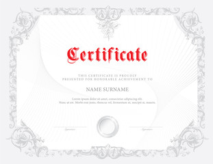 Certificate, Diploma of completion, vector design template
