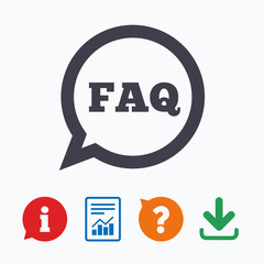 FAQ information sign icon. Help symbol.