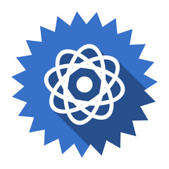 atom blue flat icon