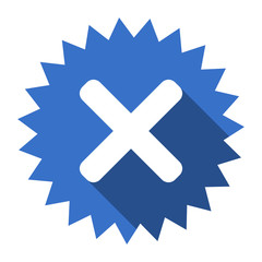 Fototapeta premium cancel blue flat icon