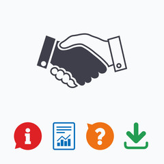 Handshake sign icon. Successful business symbol.