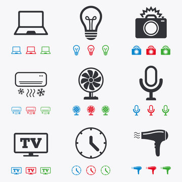 Home appliances, device icons. Air conditioning.