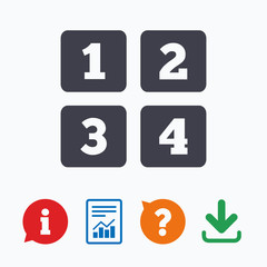 Cellphone keyboard sign icon. Digits symbol.