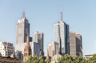 Fototapeta premium Melbourne, Victoria, Australia. Piękna panorama miasta