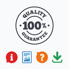 100% quality guarantee icon. Premium quality.