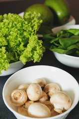 fresh mushrooms in plate