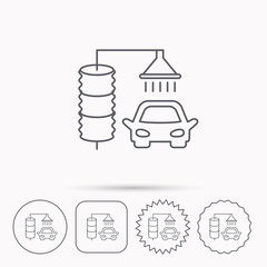 Automatic carwash icon. Cleaning station sign.