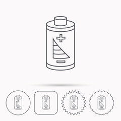 Battery icon. Electrical power sign.