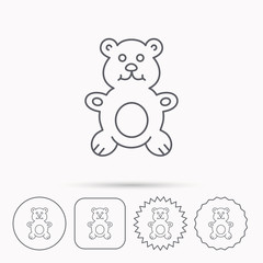 Teddy-bear icon. Baby toy sign.