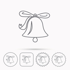 Ringing bell icon. Sound handbell sign.