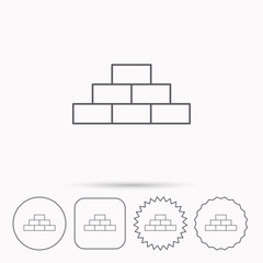 Brickwork icon. Brick construction sign.