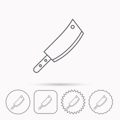 Butcher knife icon. Kitchen chef tool sign.