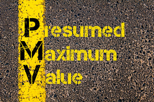 Accounting Business Acronym PMV Presumed Maximum Value