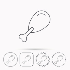 Chicken leg icon. Drumstick sign.